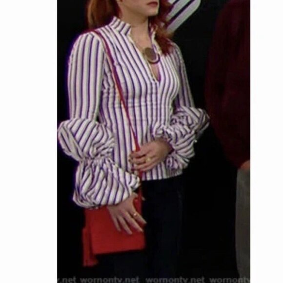 Greyson Striped Blouse with Balloon Sleeves - Picture 3 of 3